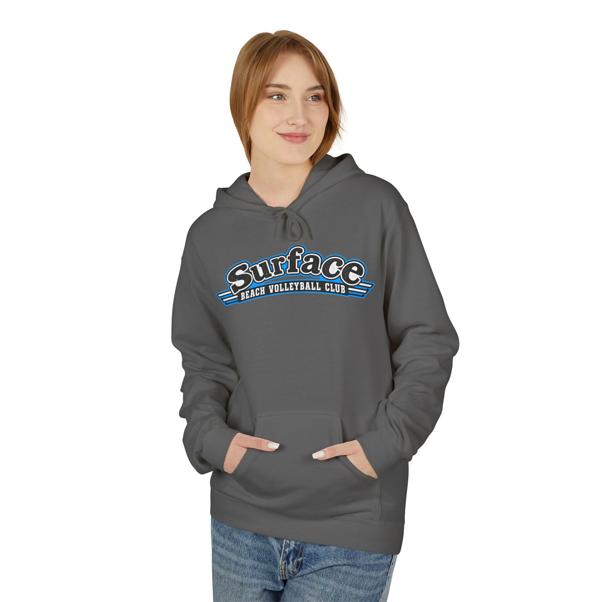 Surface Beach Volleyball Hoodie — Retro Palm Beach Volleyball Club Design