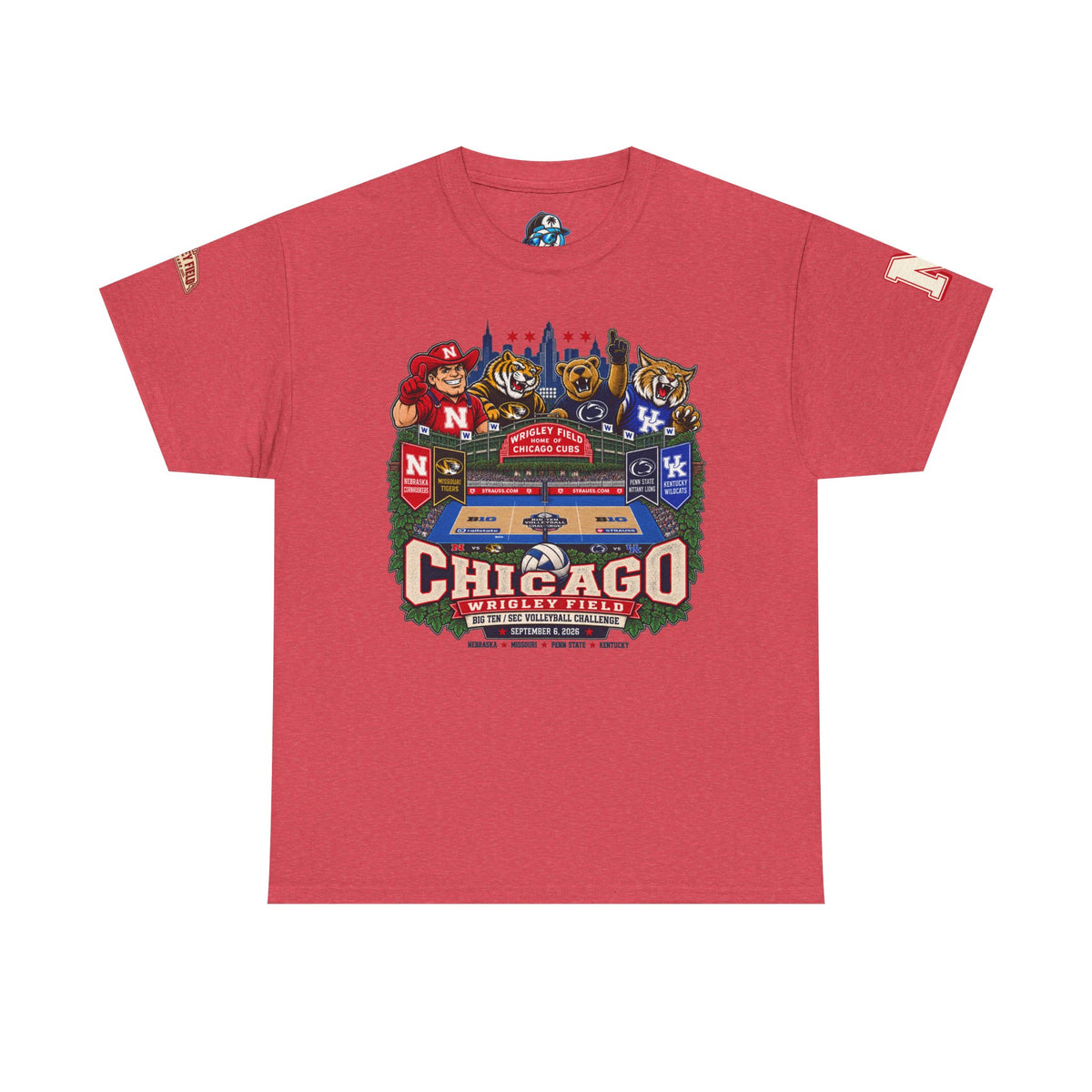 Chicago Wrigley Field Volleyball Vintage Stadium Tee