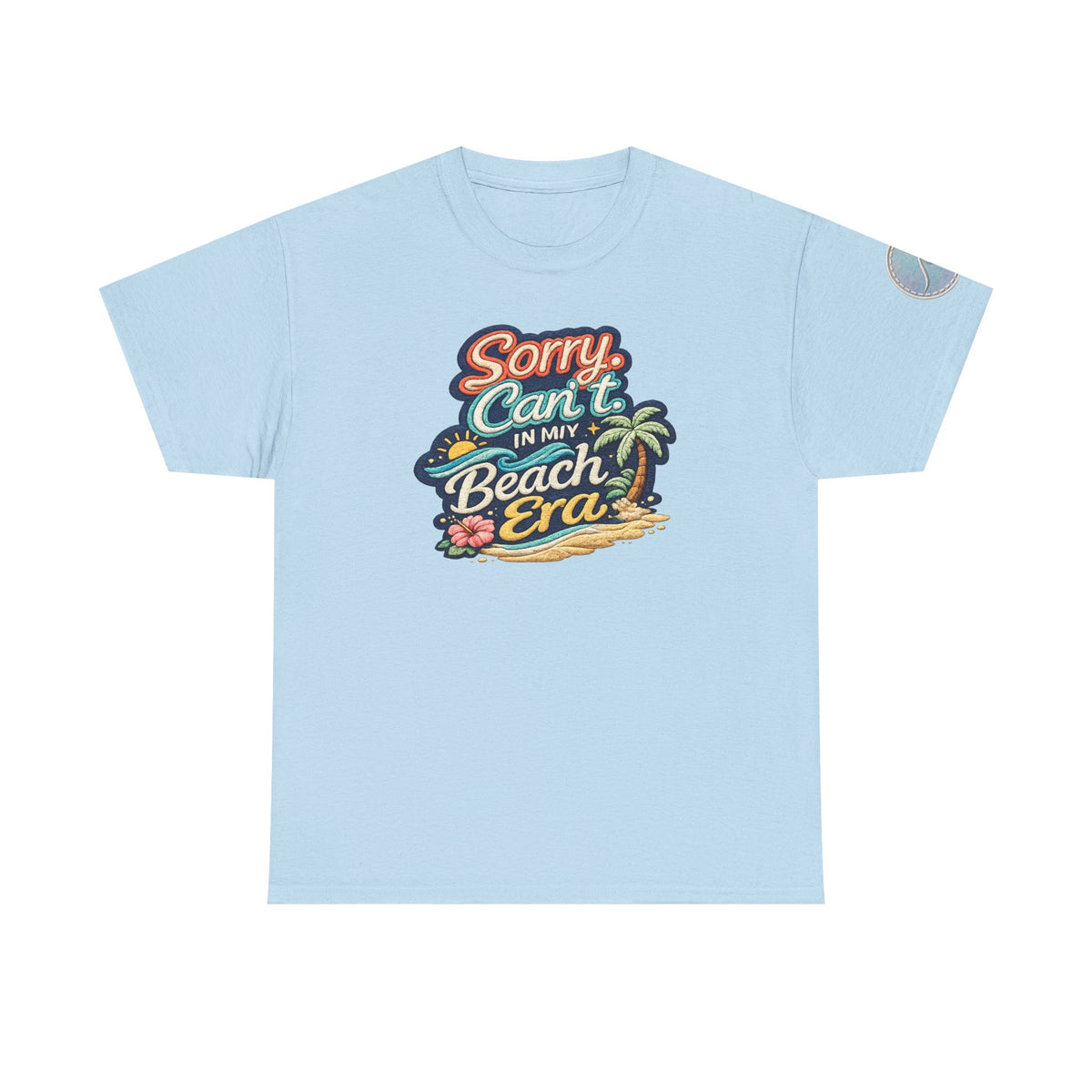 Sorry Can't, In My Beach Era — Retro Tropical Palm Beach Vacation T‑Shirt