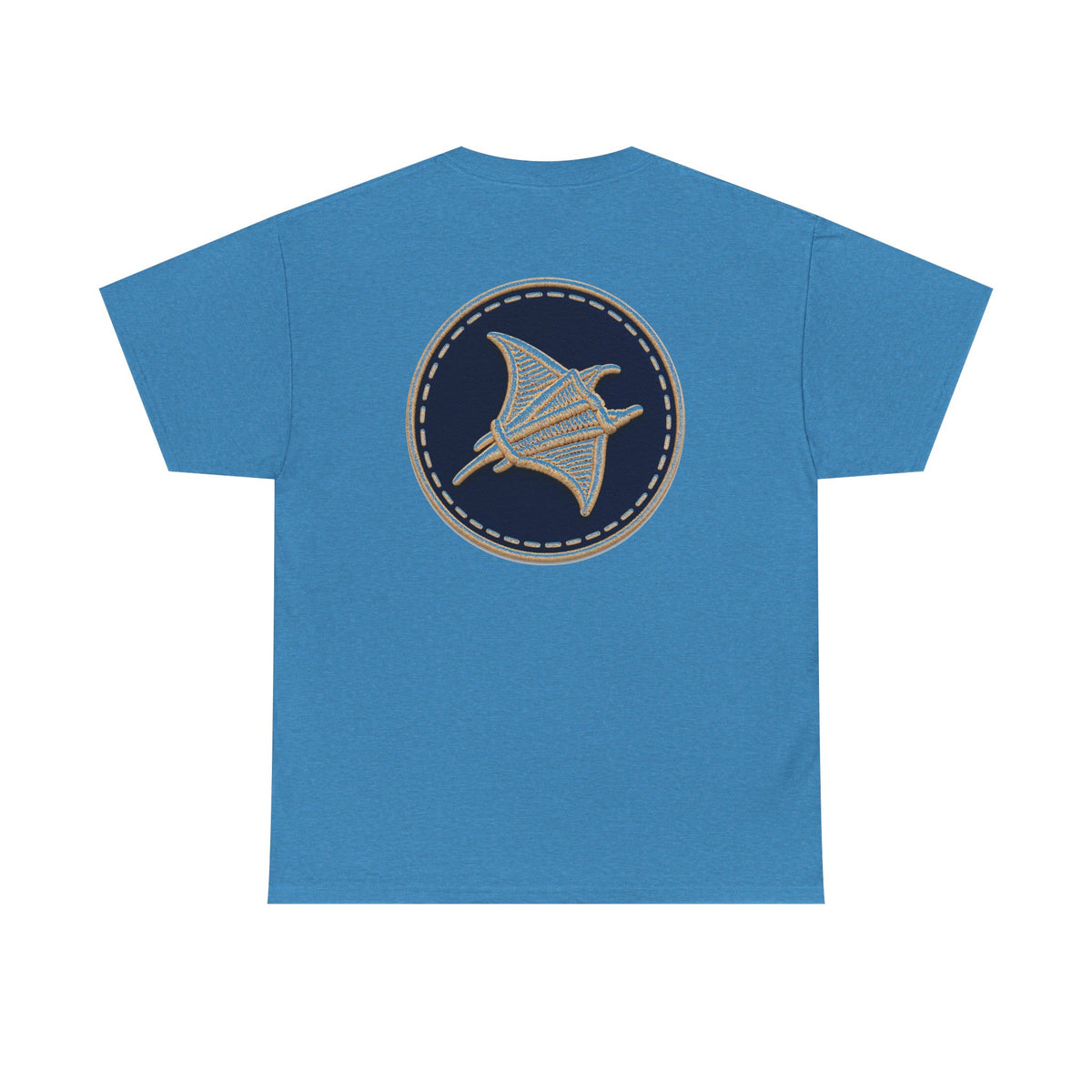 Surfache Logo Tee — Retro Script Front & Manta Ray Patch Back