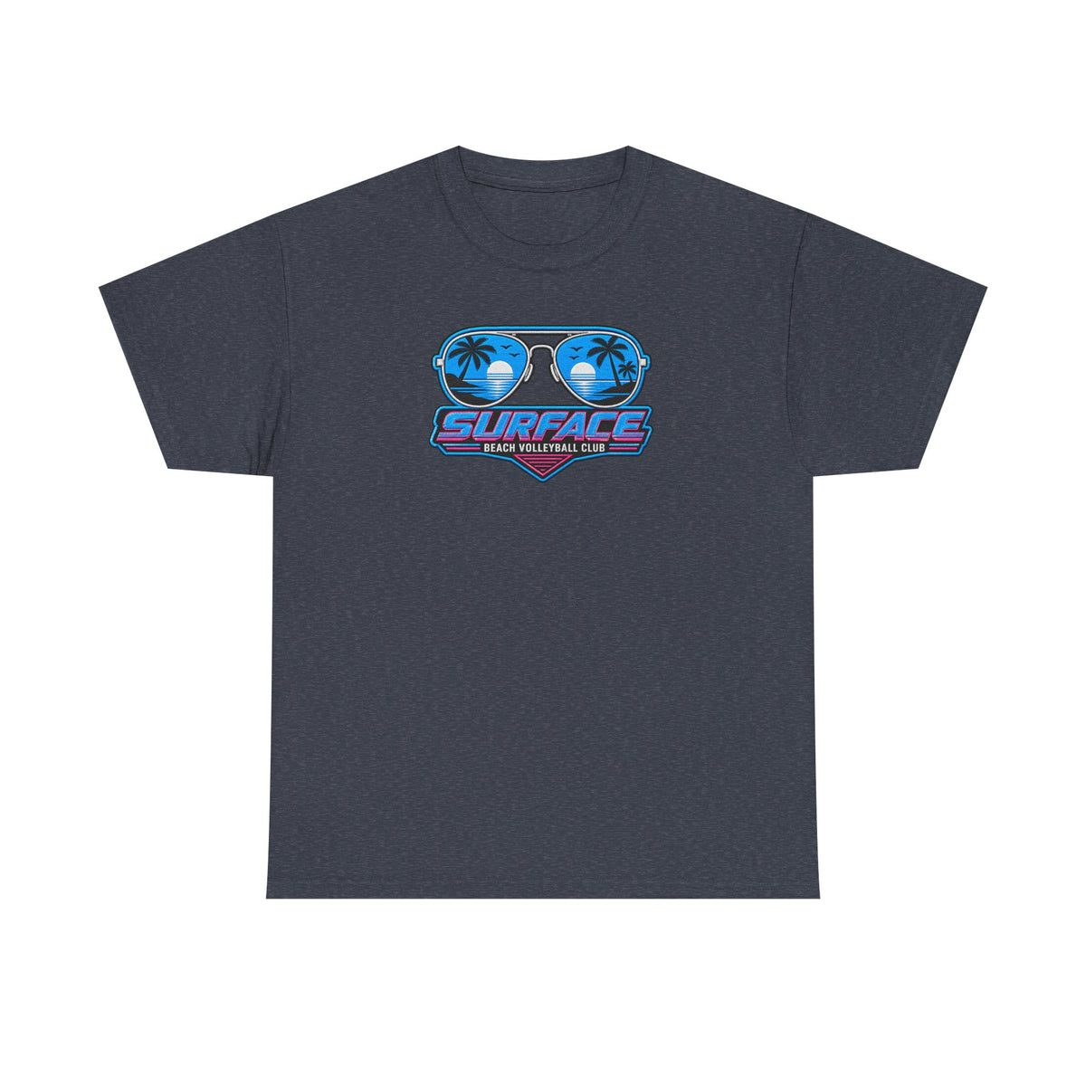 Surface Sunglasses Tee — Retro Beach Palm Trees Surf Vibes T‑Shirt
