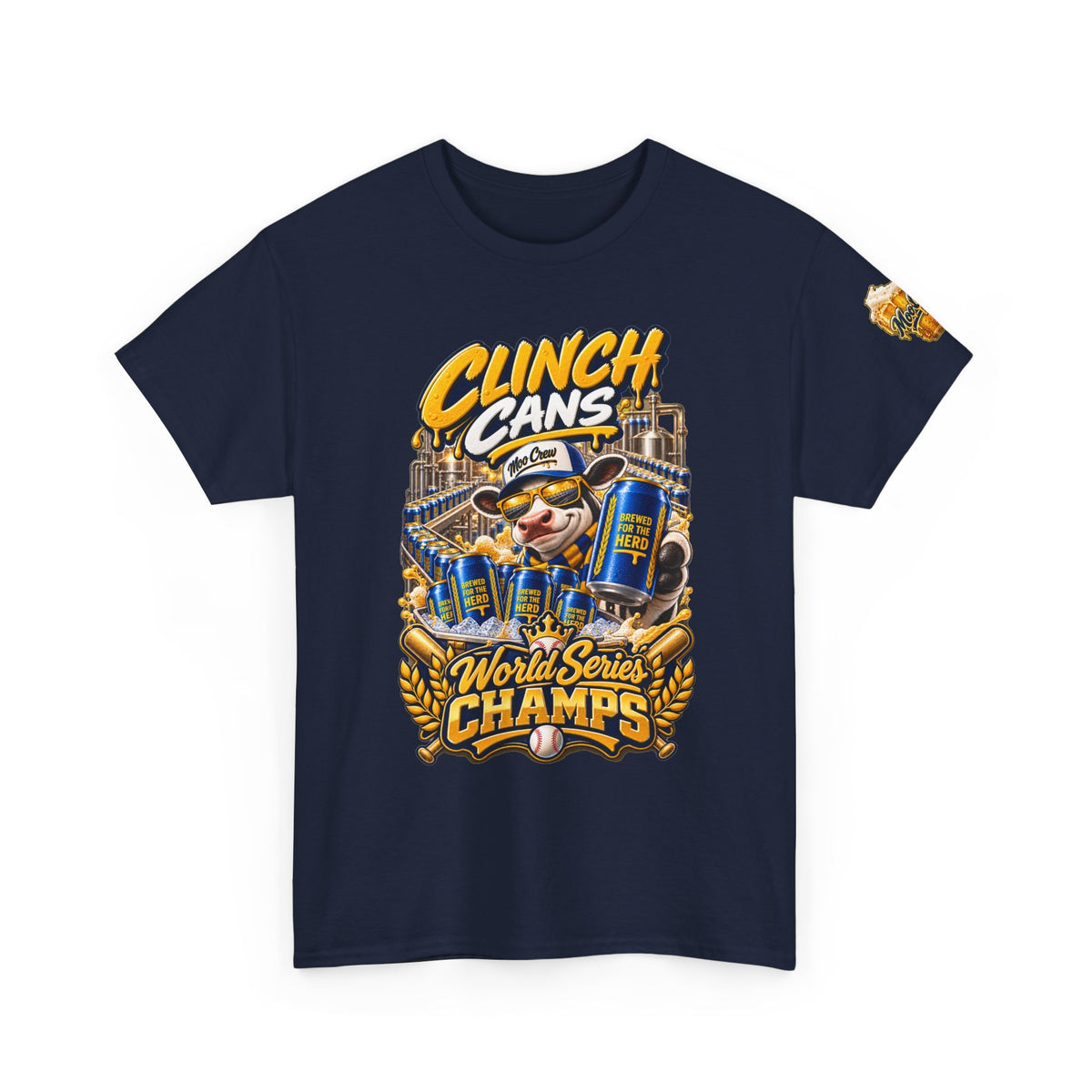 Moo Crew Clinch Cans World Series Champs Baseball Graphic Tee