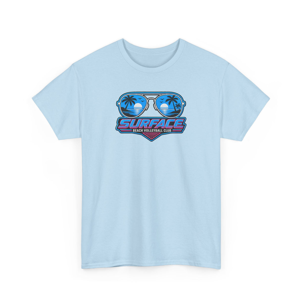 Surface Sunglasses Tee — Retro Beach Palm Trees Surf Vibes T‑Shirt