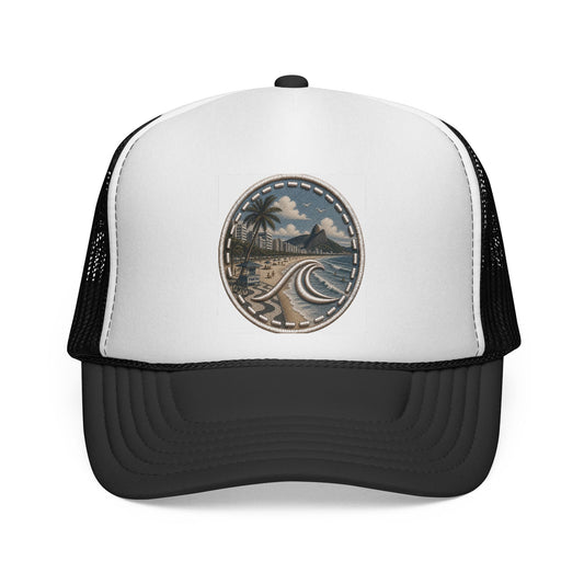 Surfache Waikiki Vintage Surf Trucker Cap – Coastal Beach Patch Hat