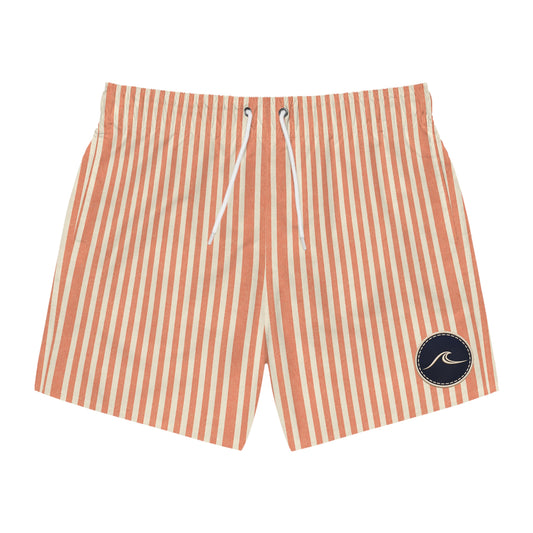 Surfache Aperol Spritz Slim Cabana Swim Trunks – Lightweight Beach Shorts with Wave Patch