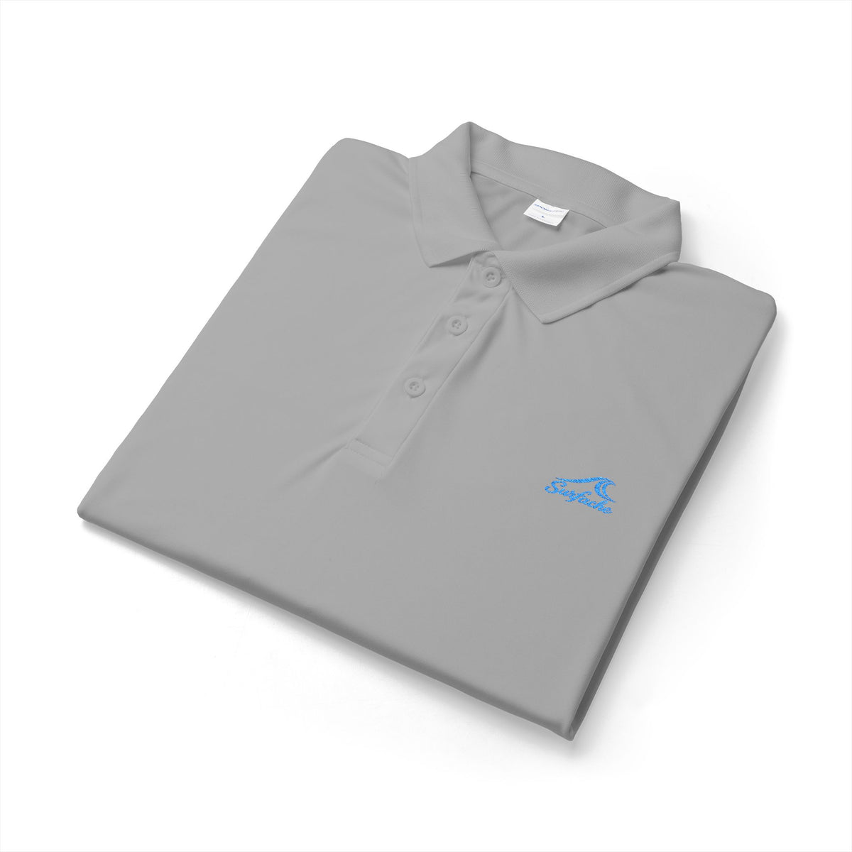 Surfache Men's Performance Polo with Blue Wave Logo — Sporty Golf Shirt