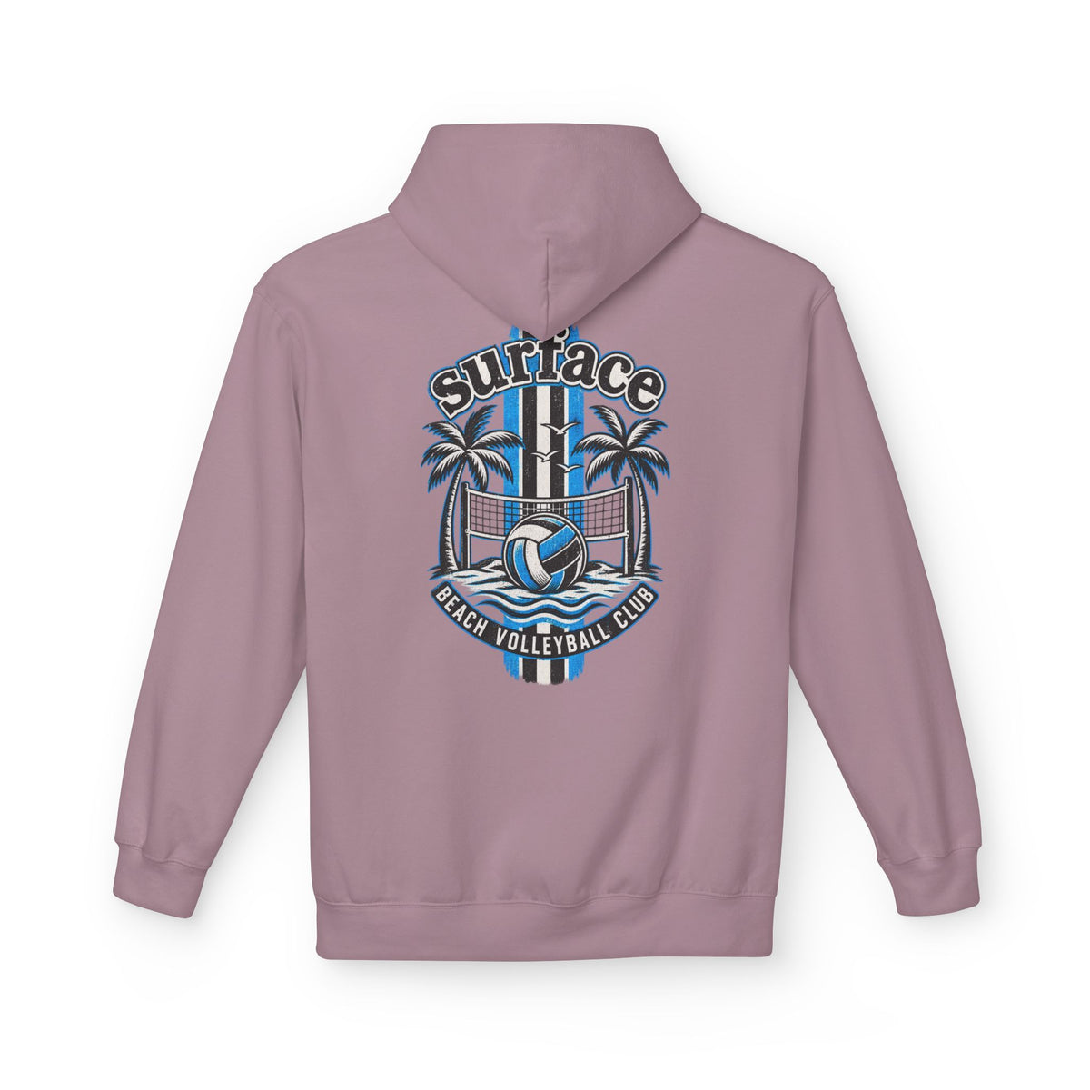 Surface Beach Volleyball Hoodie — Retro Palm Beach Volleyball Club Design