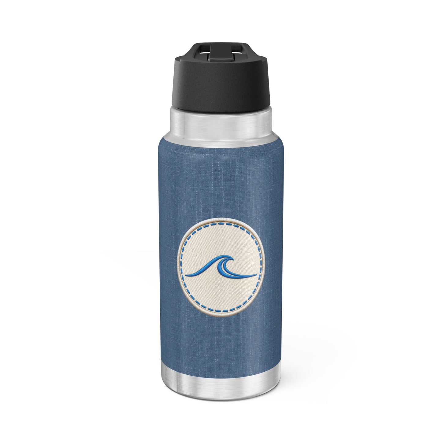 Insulated 32oz Ocean Wave Tumbler — Stainless Steel Travel Bottle