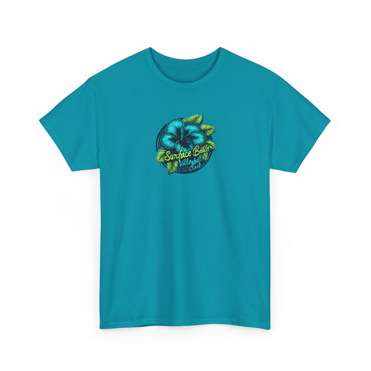 Hibiscus Icon Surface Beach Volleyball Club Unisex Heavy Cotton Tee