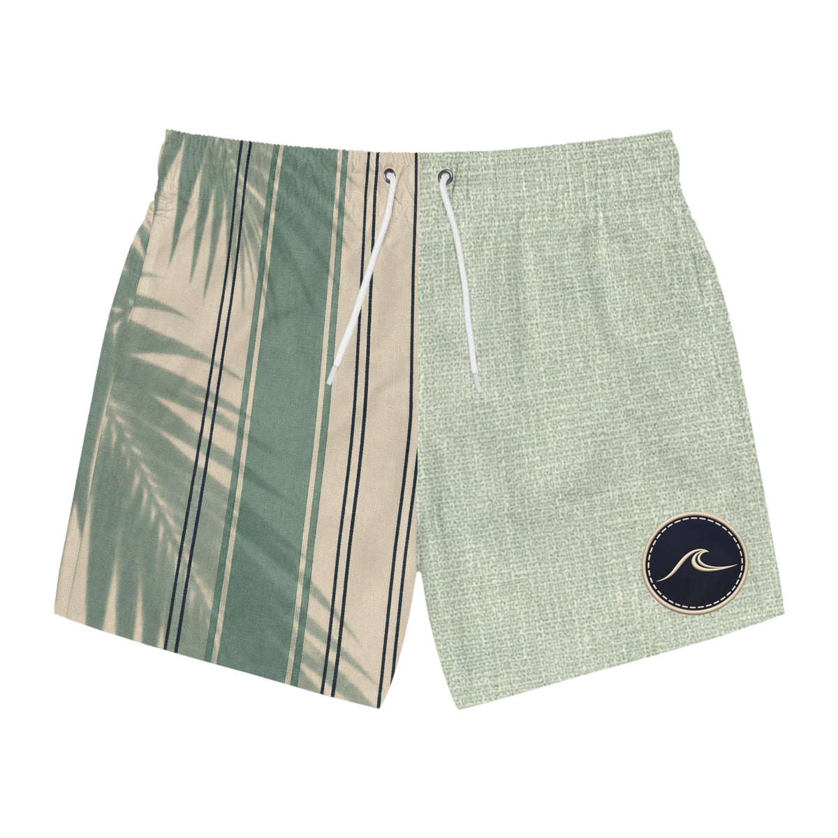Surfache Swim Trunks - Coastal Palm Stripe All-Over Print
