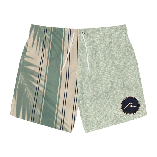 Surfache Swim Trunks - Coastal Palm Stripe All-Over Print