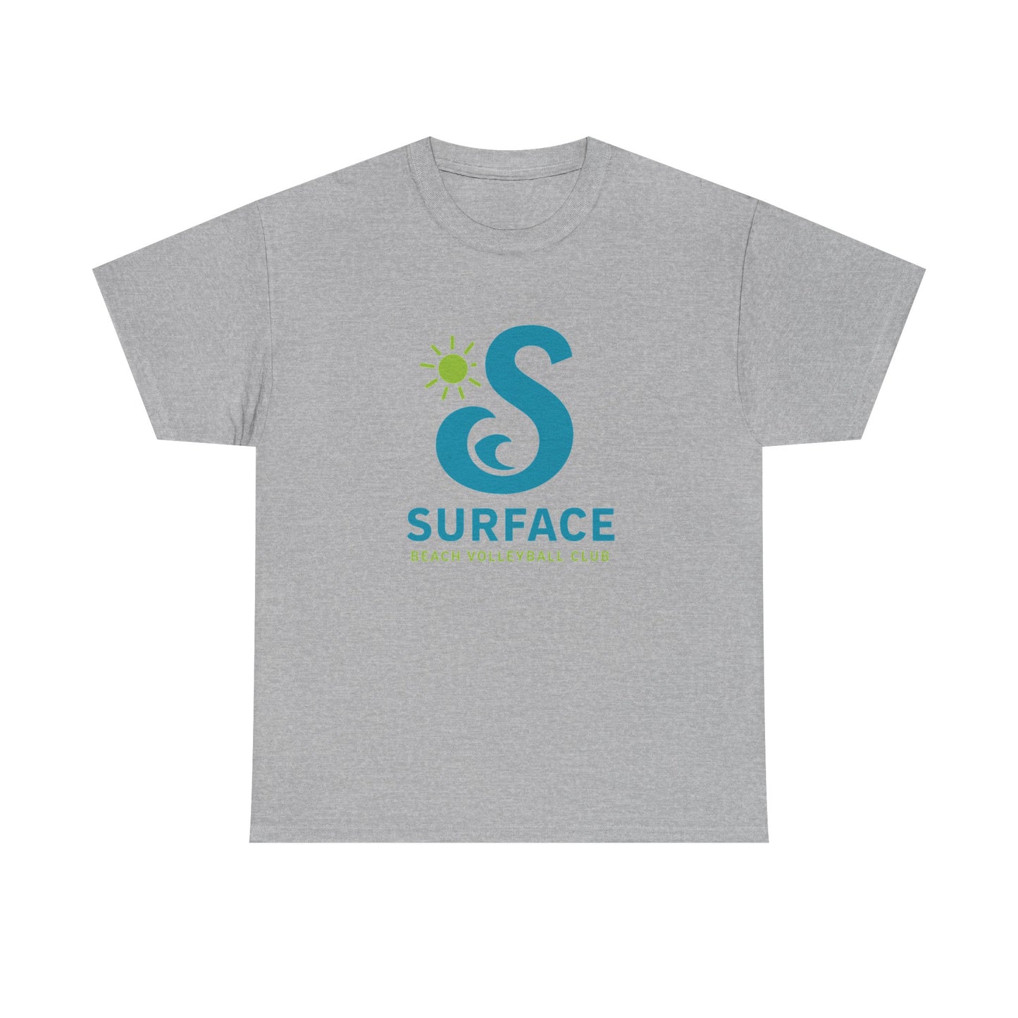 Wave Logo Surface Beach Volleyball Club Unisex Heavy Cotton Tee