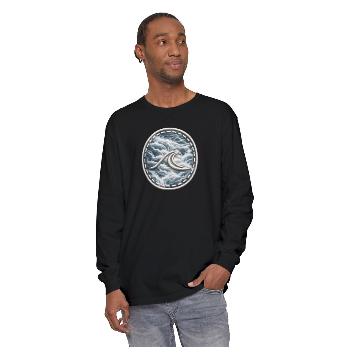 Surfache White Water Icon Long Sleeve Tee —Destination Graphic T-Shirt
