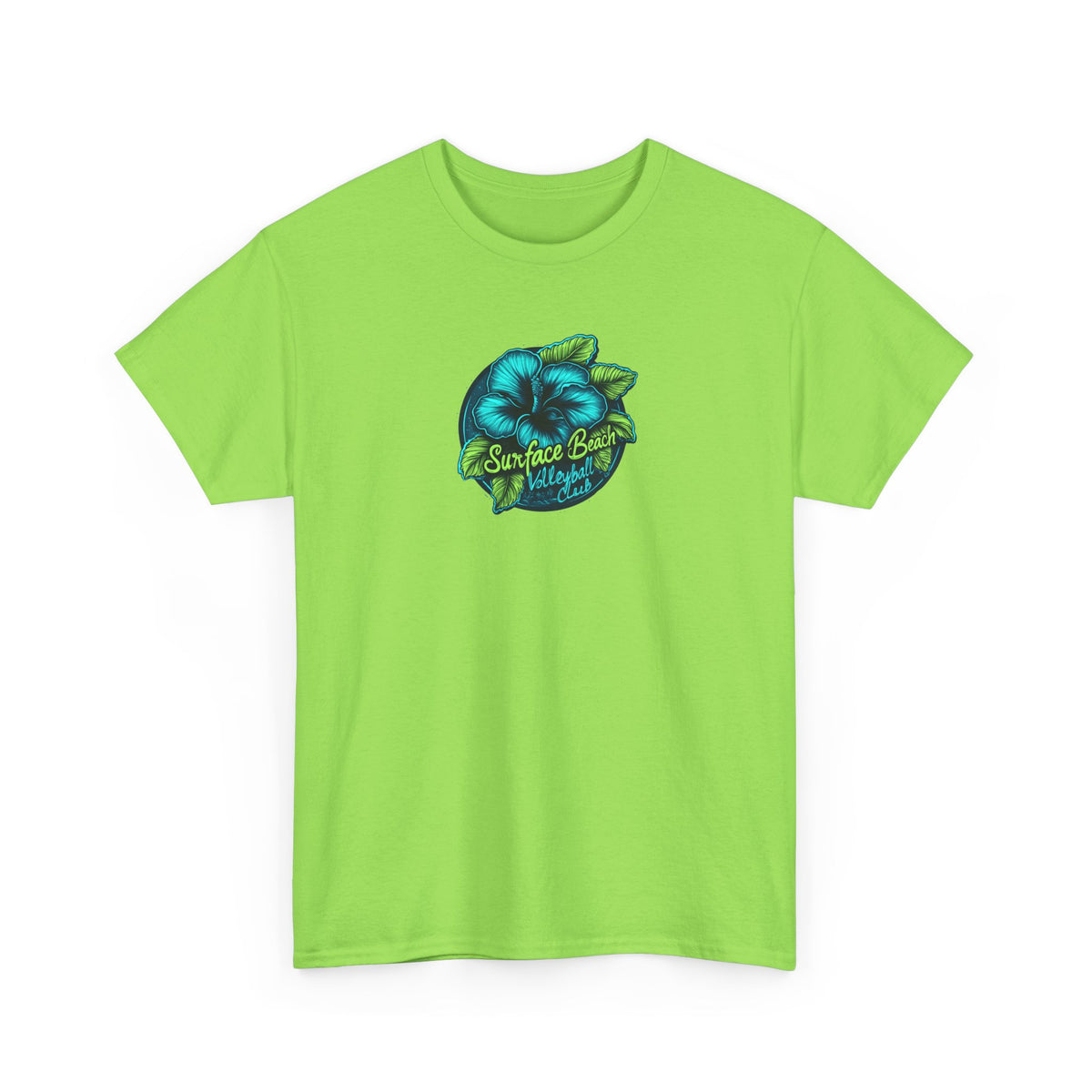 Hibiscus Icon Surface Beach Volleyball Club Unisex Heavy Cotton Tee