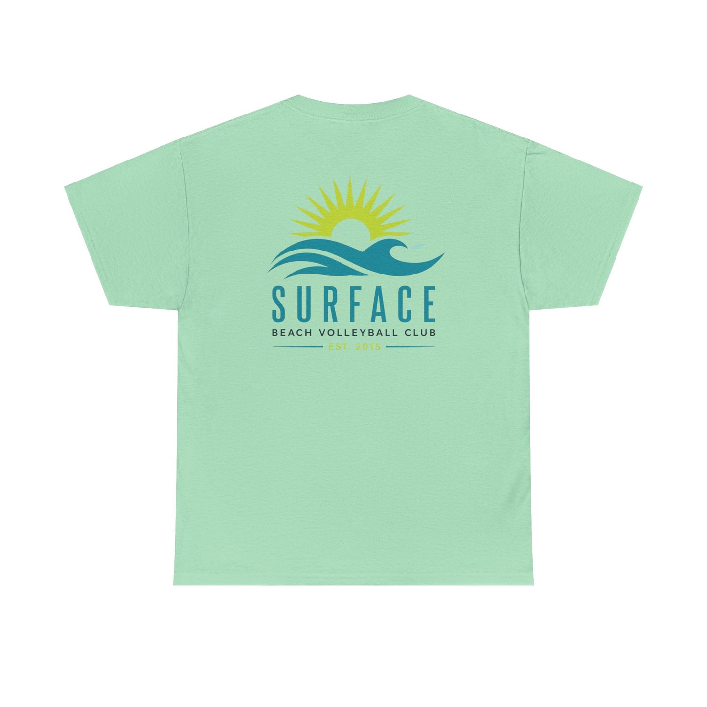 Surface Beach Volleyball Club Tee — Surf Wave & Sun Graphic T-Shirt