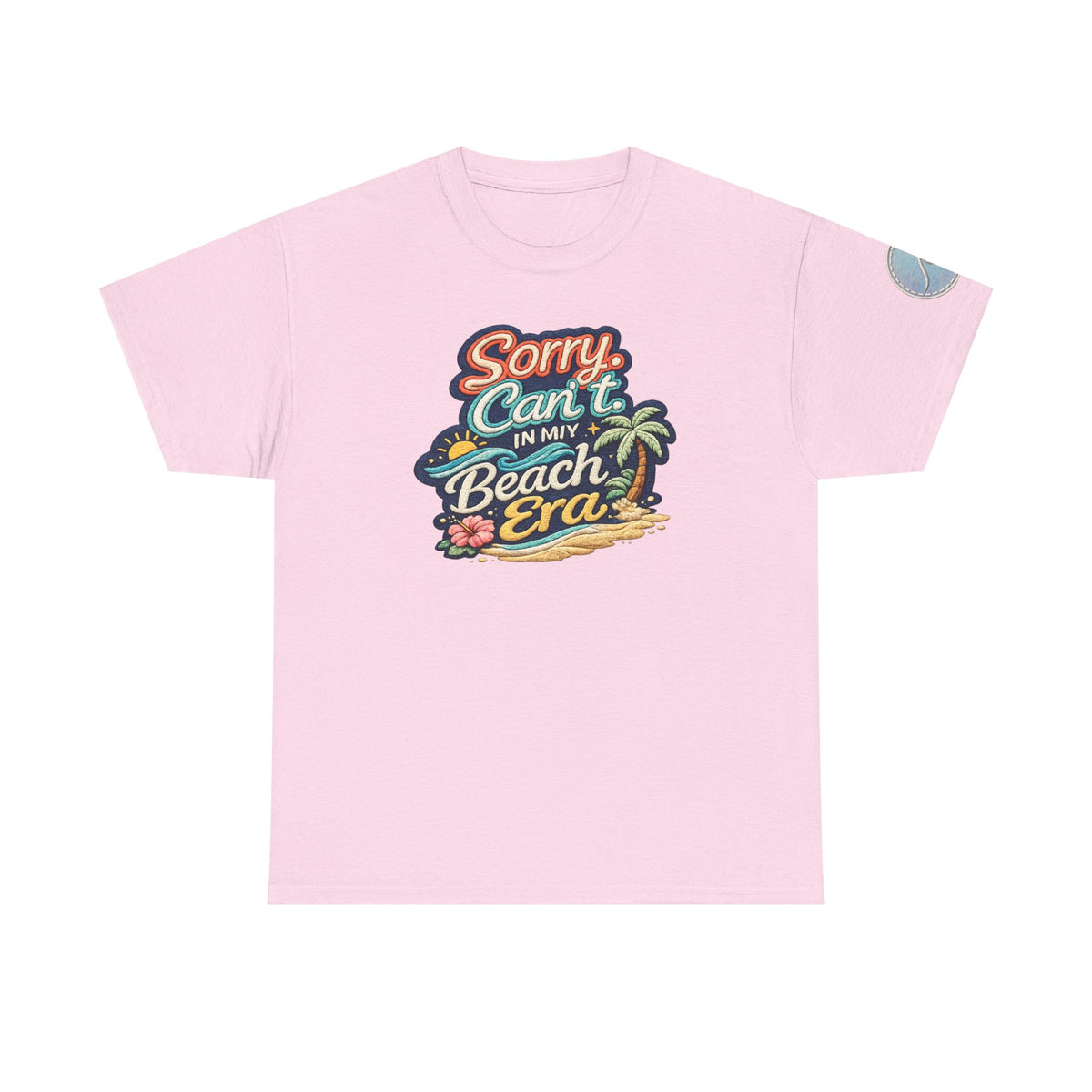Sorry Can't, In My Beach Era — Retro Tropical Palm Beach Vacation T‑Shirt
