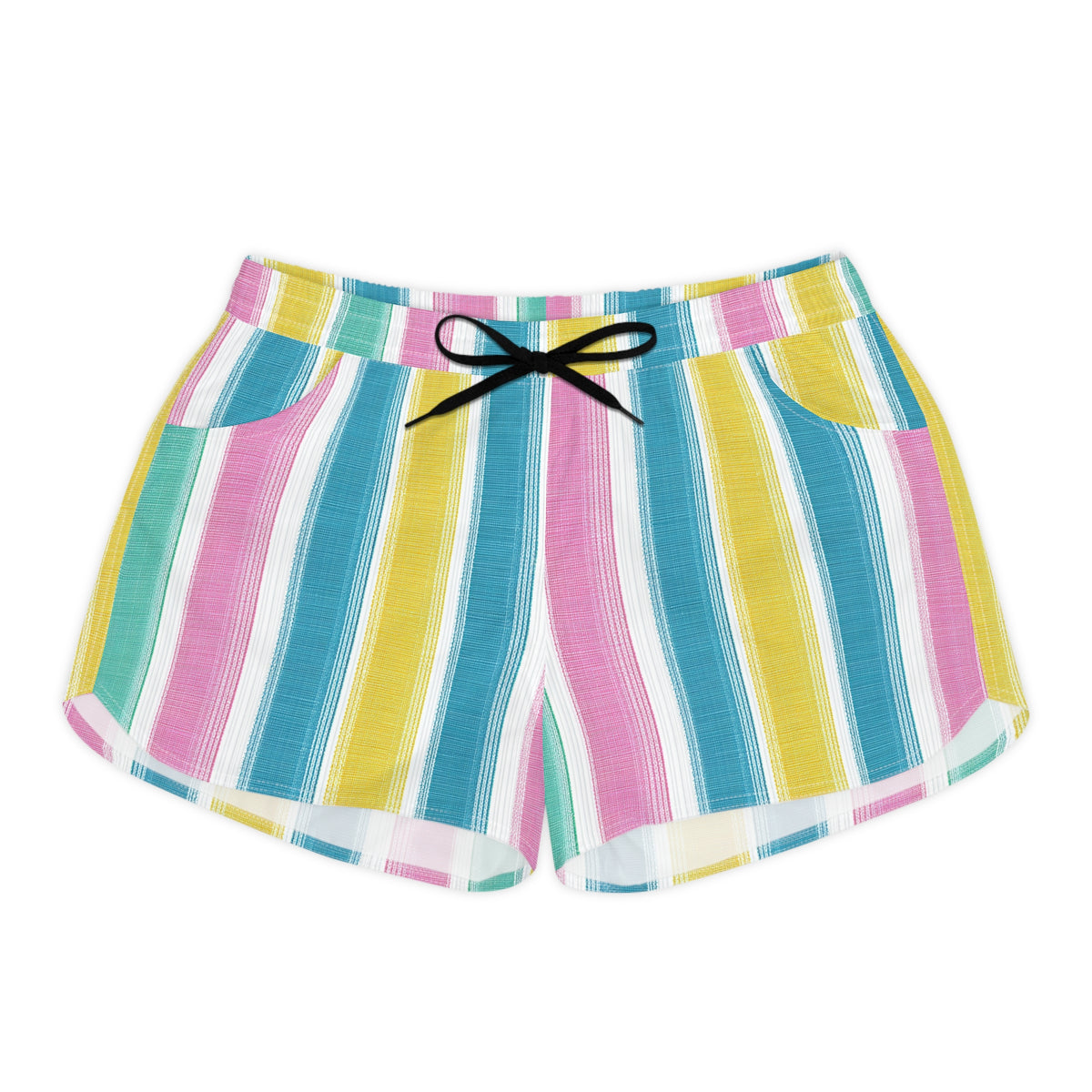 Miami Vice Vertical Stripe Women's Casual Shorts — Nautical Summer Lounge Shorts