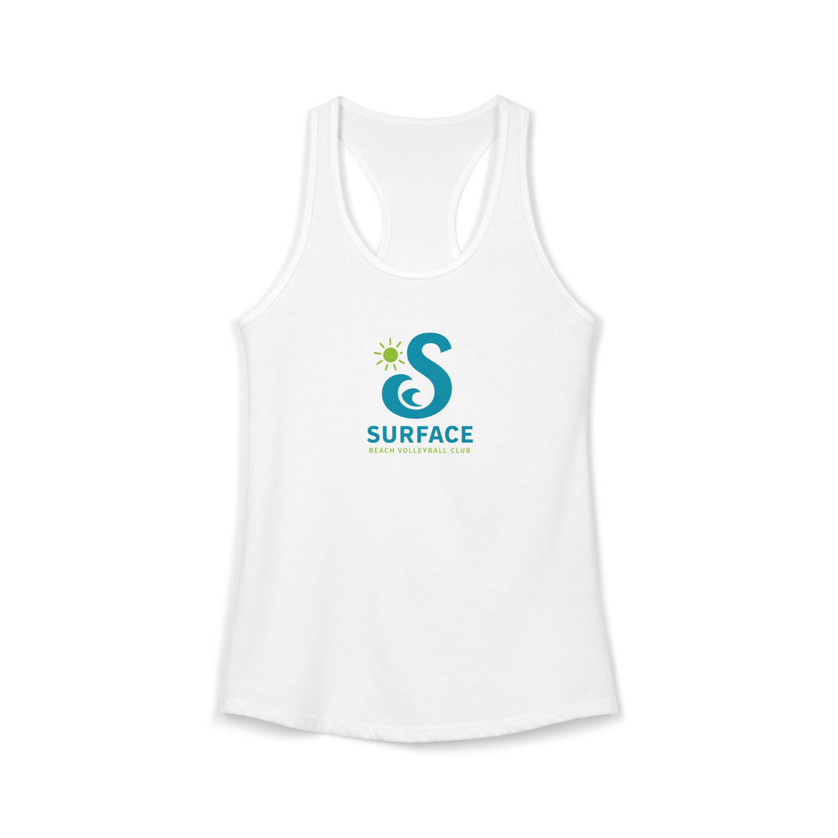 Wave Logo Surface Beach Volleyball Club Women's Racerback Tank - Beach Vibes