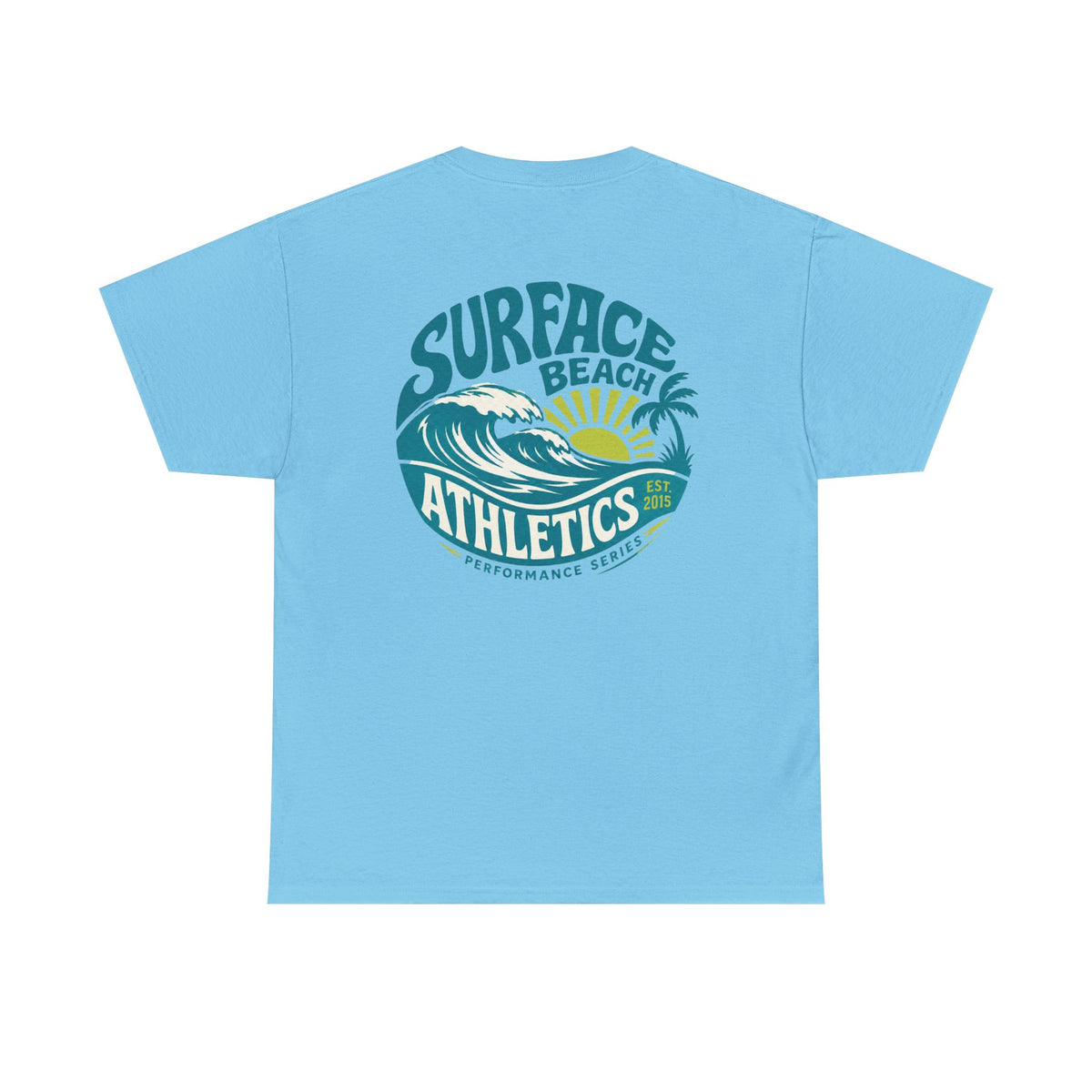Surface Beach Club T-Shirt — Vintage Palm & Wave Logo Tee