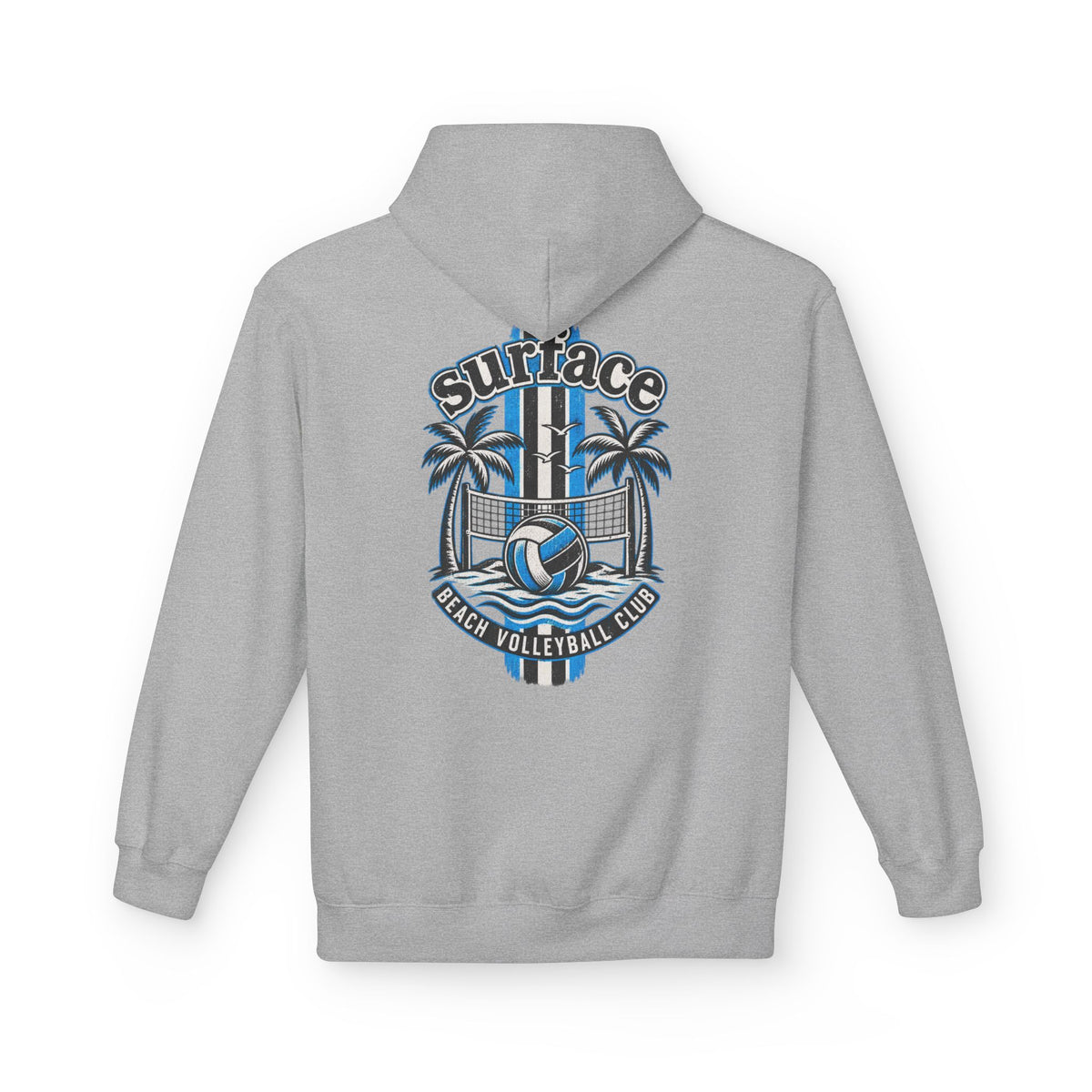 Surface Beach Volleyball Hoodie — Retro Palm Beach Volleyball Club Design