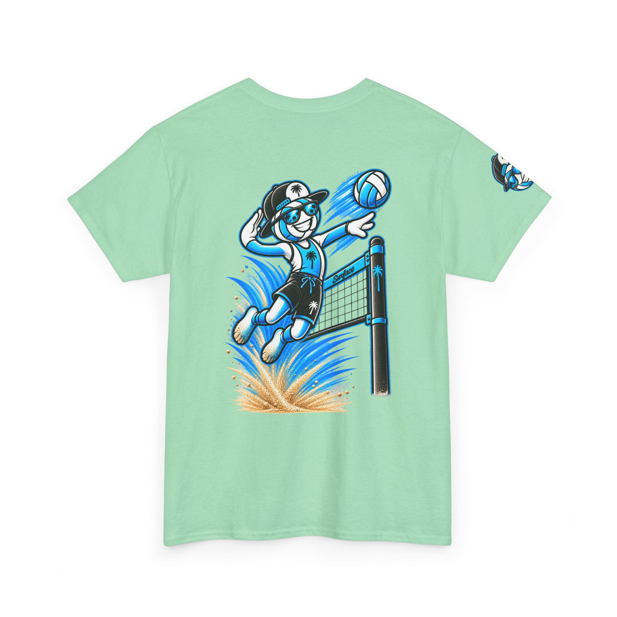 Surface Volleyball Mascot T-Shirt — Beach Volleyball Dive Graphic Tee