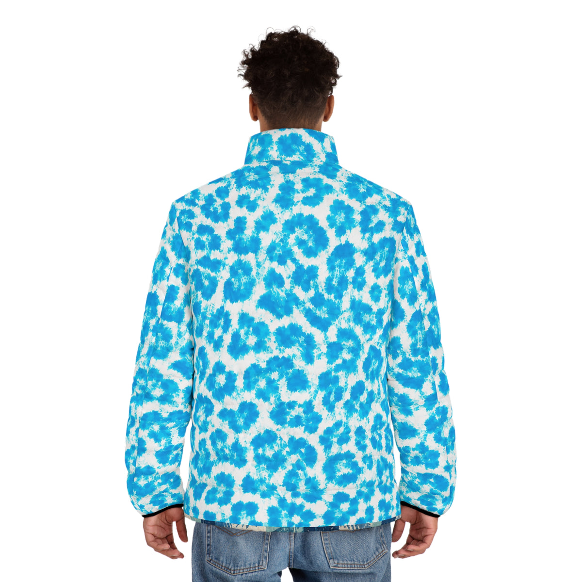 Men's Blue Tie-Dye Puffer Jacket