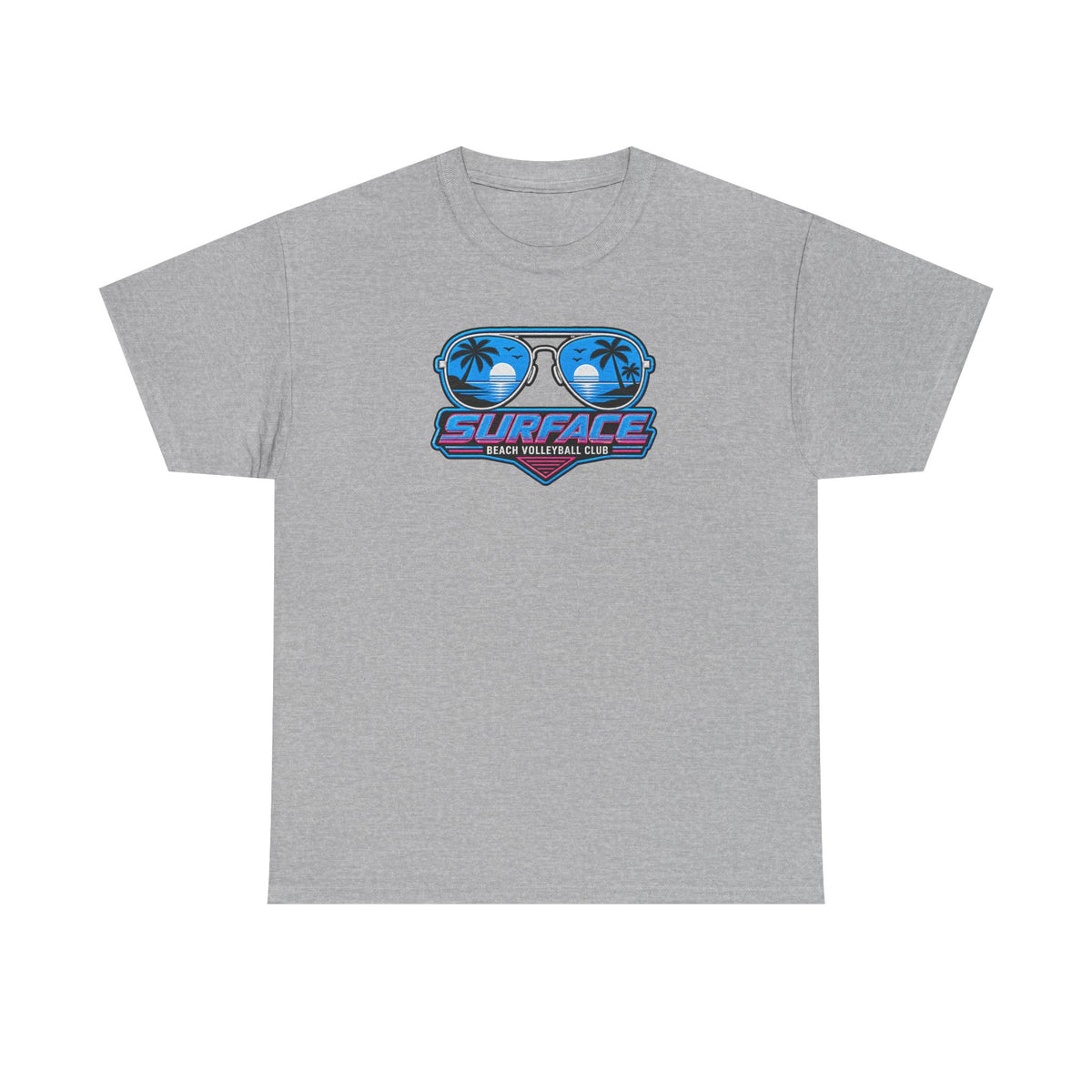 Surface Sunglasses Tee — Retro Beach Palm Trees Surf Vibes T‑Shirt