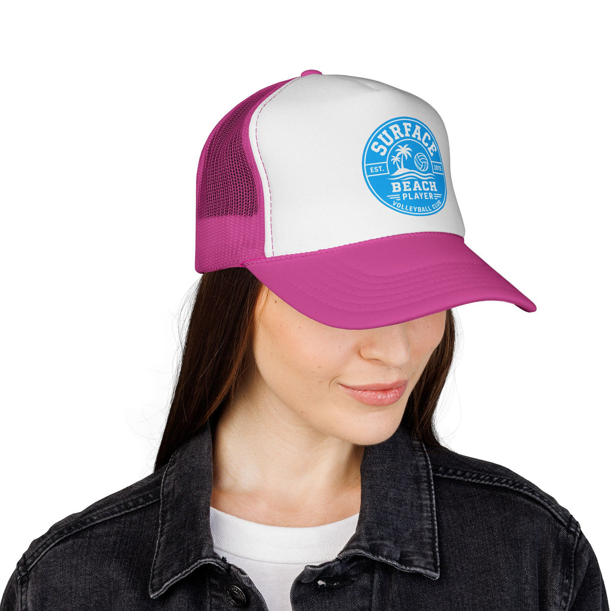 Surface Beach Volleyball Logo Trucker Caps | Surf Palm Volley Patch