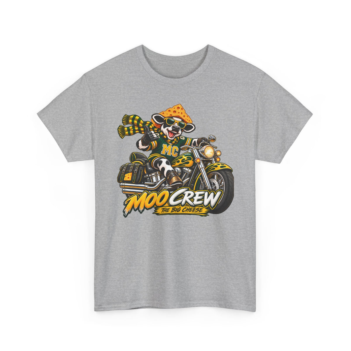 Moo Crew WI Teams Game Day Motorcycle Graphic Tee The Big Cheese