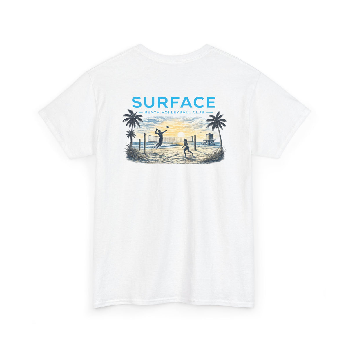 Surface Beach Volleyball Club T-Shirt — Coastal Sunset Volley Tee