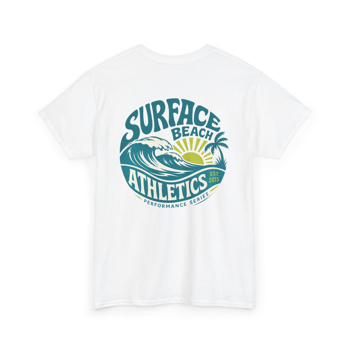Surface Beach Club T-Shirt — Vintage Palm & Wave Logo Tee