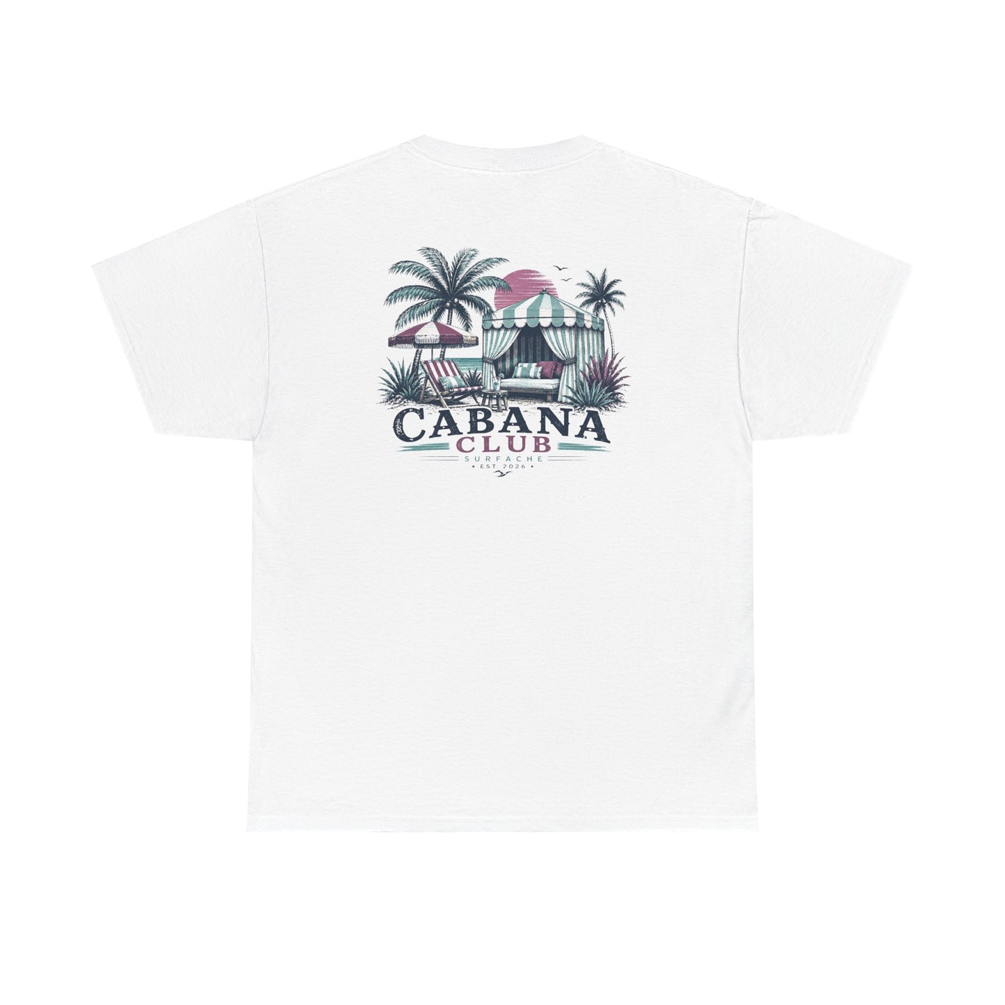 Surfache Cabana Club T‑Shirt – Tropical Beach Cabana Graphic Tee