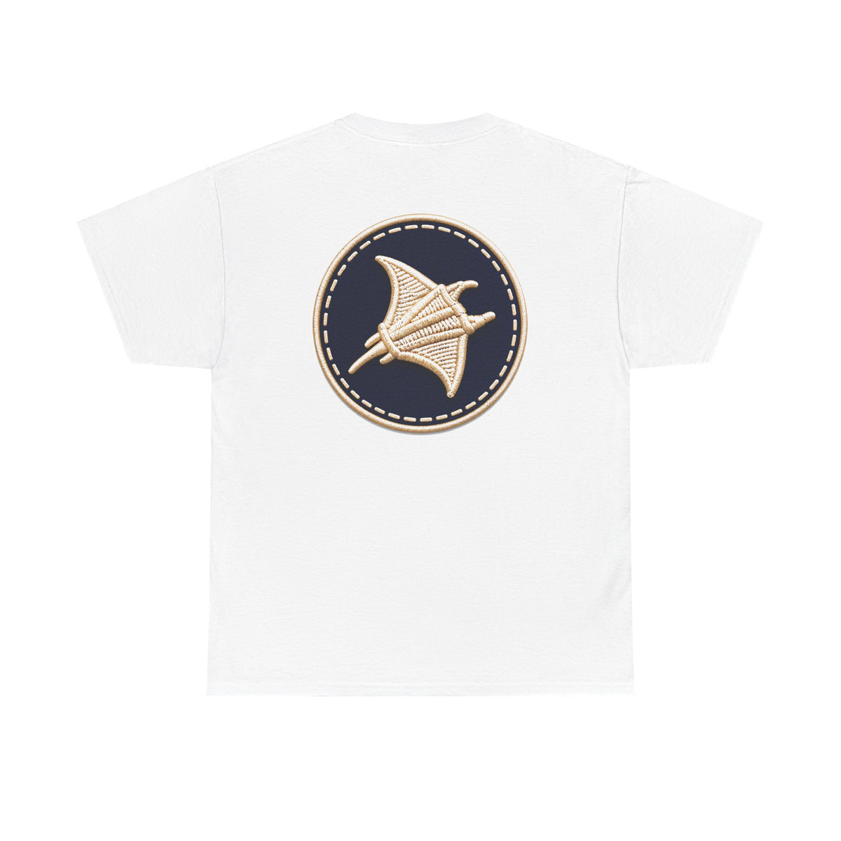 Surfache Logo Tee — Retro Script Front & Manta Ray Patch Back