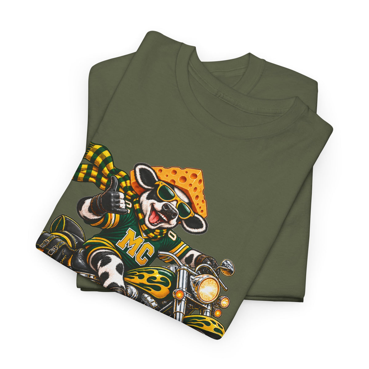 Moo Crew WI Teams Game Day Motorcycle Graphic Tee The Big Cheese