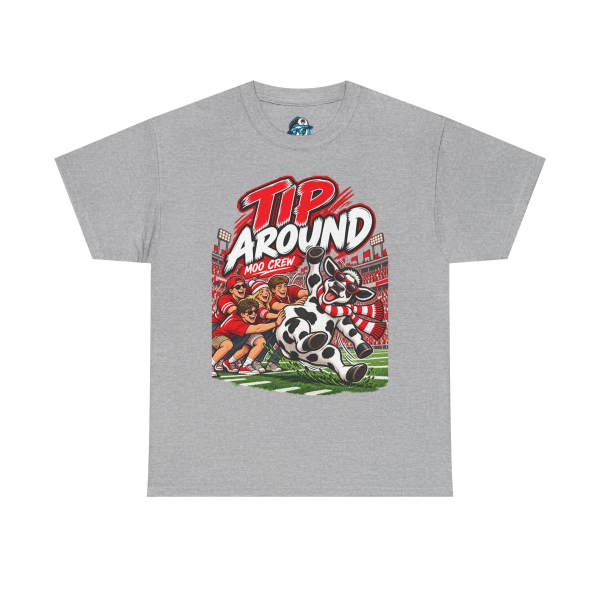 Moo Crew “Tip ’Around” Football Game Day  Cow Print T-Shirt