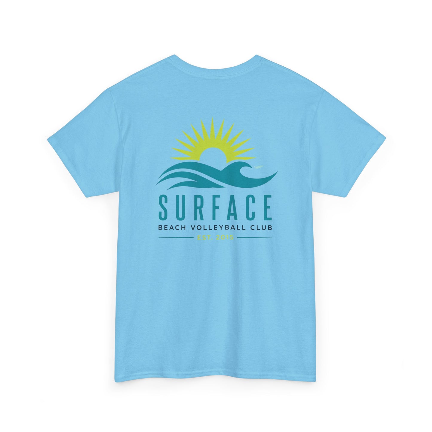 Surface Beach Volleyball Club Tee — Surf Wave & Sun Graphic T-Shirt