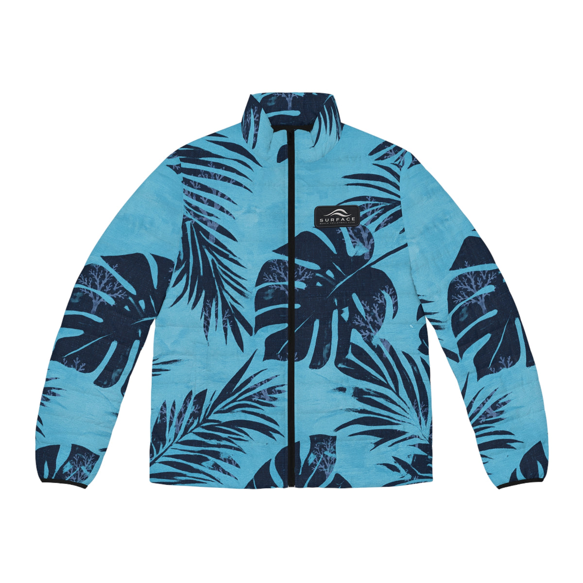 Tropical Palm Leaf Men's Puffer Jacket