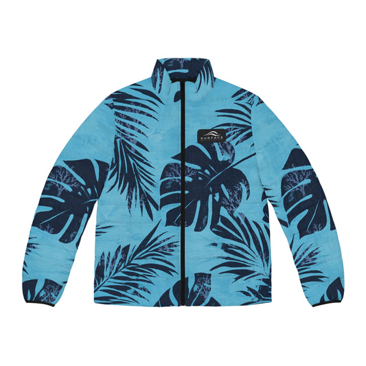 Tropical Palm Leaf Men's Puffer Jacket