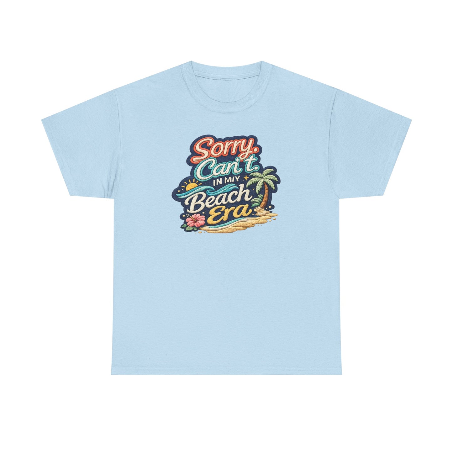 Sorry Can't, In My Beach Era Tee — Retro Tropical Palm Beach Vacation T‑Shirt