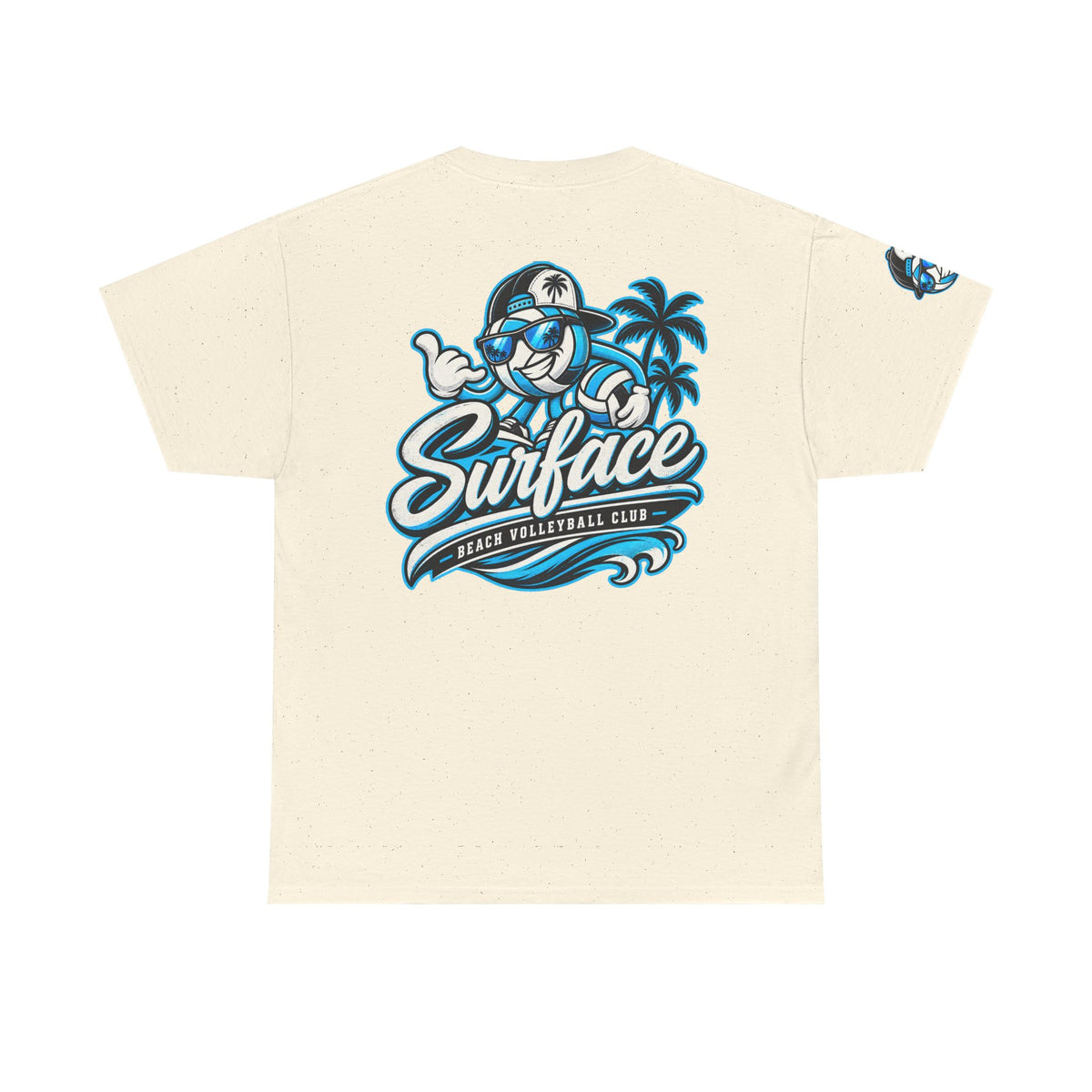 Surfaced Beach Volleyball Tee — 'Surface' Palm Logo Summer T‑Shirt