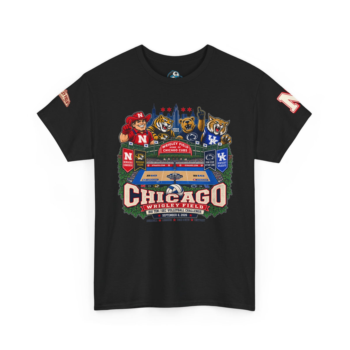 Chicago Wrigley Field Volleyball Vintage Stadium Tee