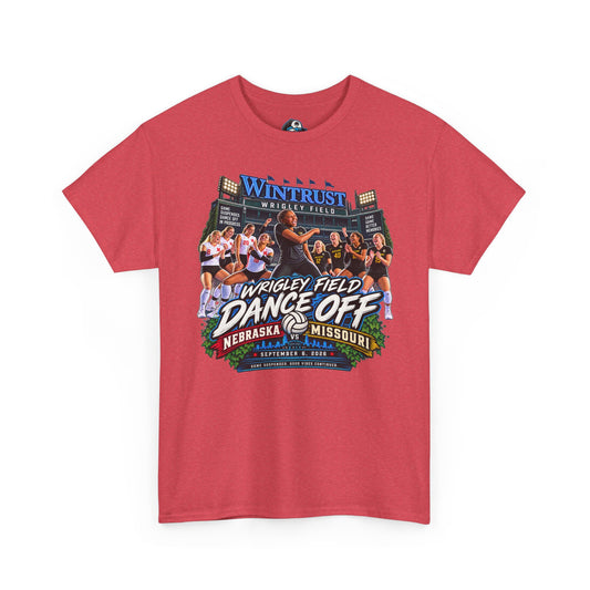 Wrigley Field Dance Off Tee — Nebraska vs Missouri Vintage Baseball Event T‑Shirt