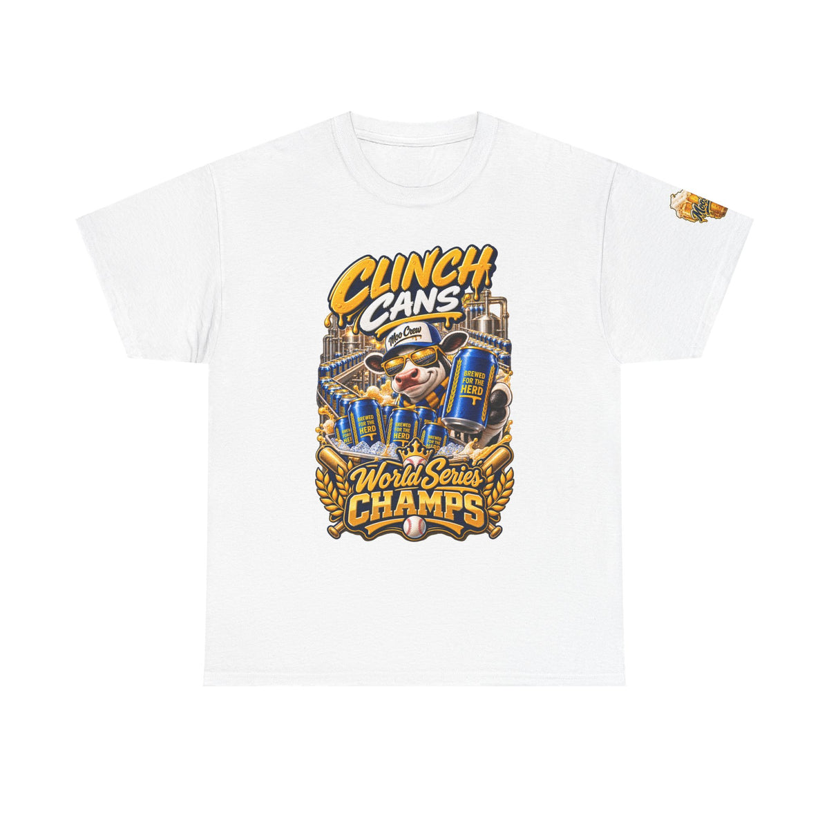 Moo Crew Clinch Cans World Series Champs Baseball Graphic Tee