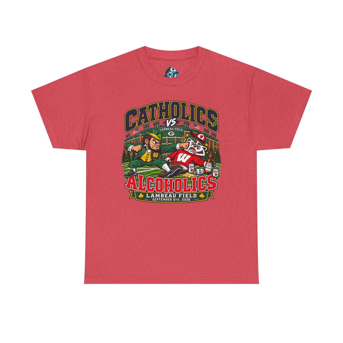 Catholics vs Alcoholics Football T-Shirt – Lambeau Field Tailgate Tee