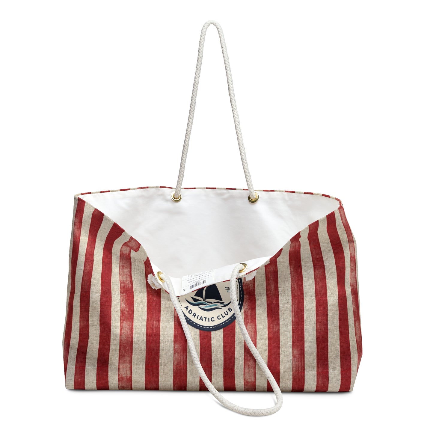 Surfache Adriatic Club Striped Beach Weekender Bag — Surf & Sail Logo Tote