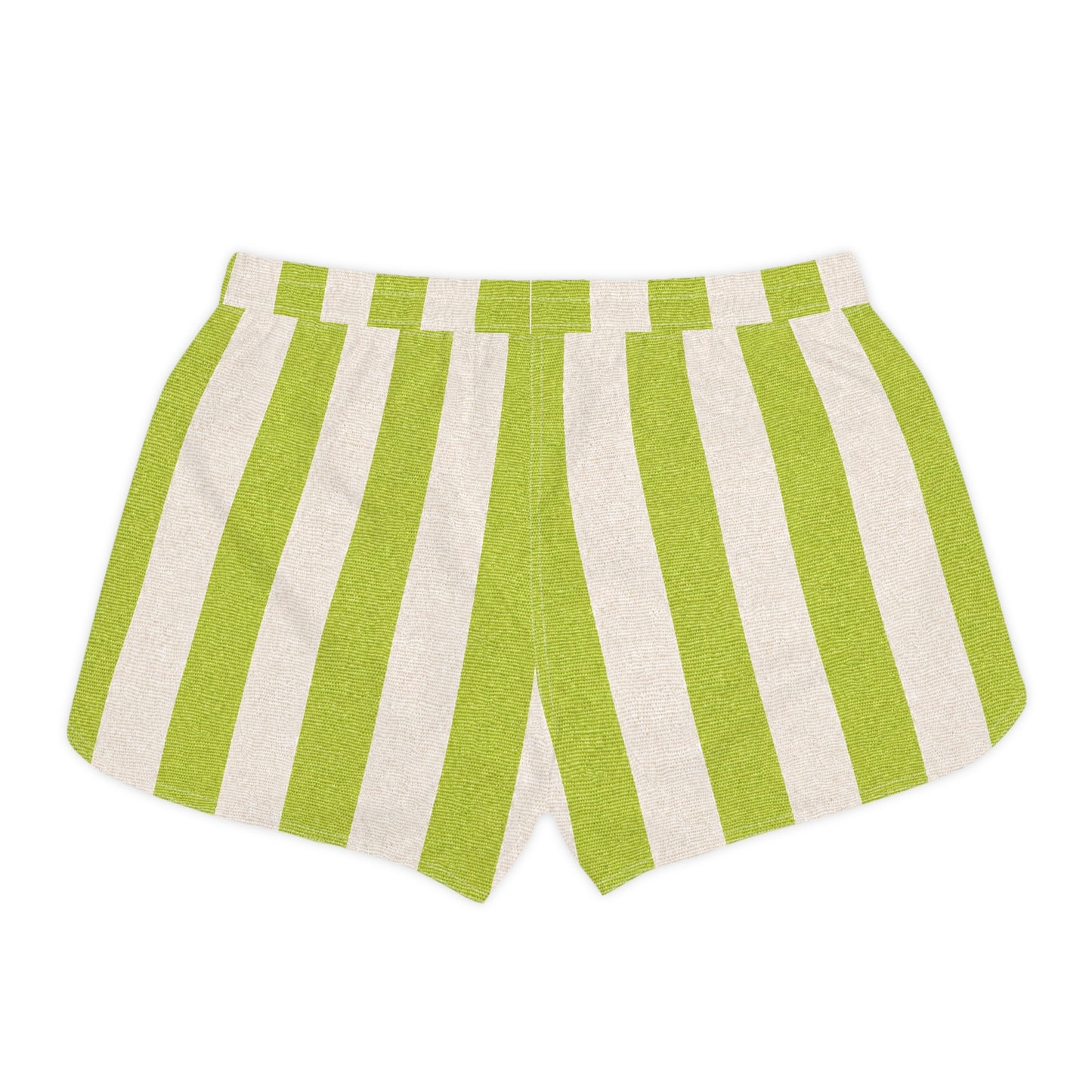 Green Flash Imspired Striped Casual Women's Shorts — Lightweight Summer Lounge Shorts