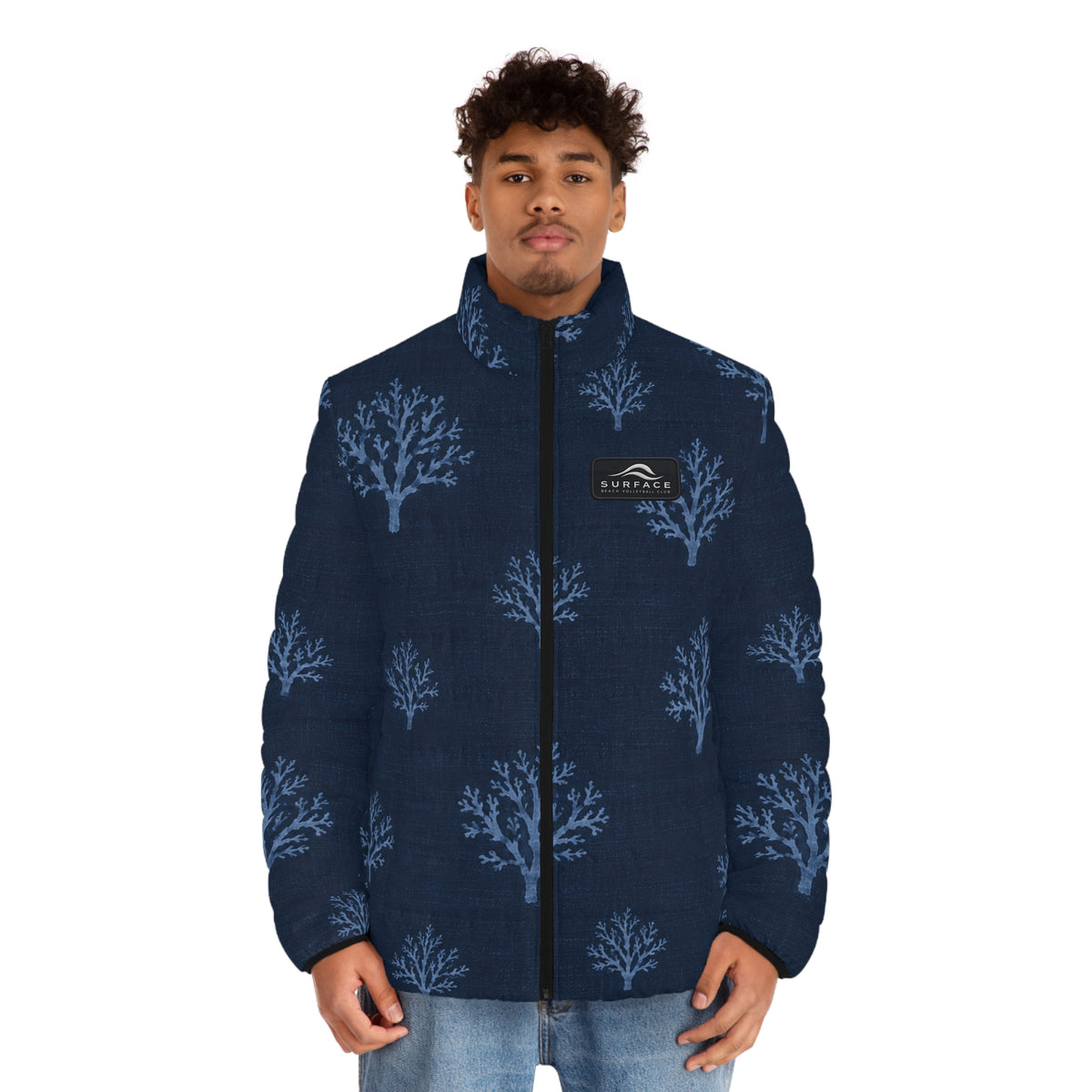 Men’s Sea Fan Pattern Puffer Jacket