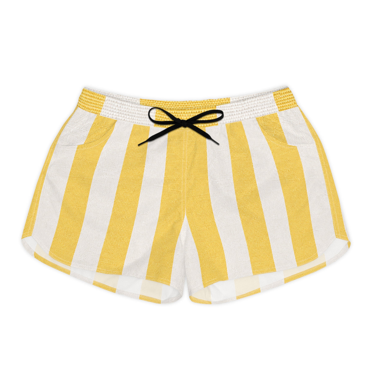 Pina Colada Inspires Striped Women's Casual Shorts – Beachy Summer Lounge Shorts
