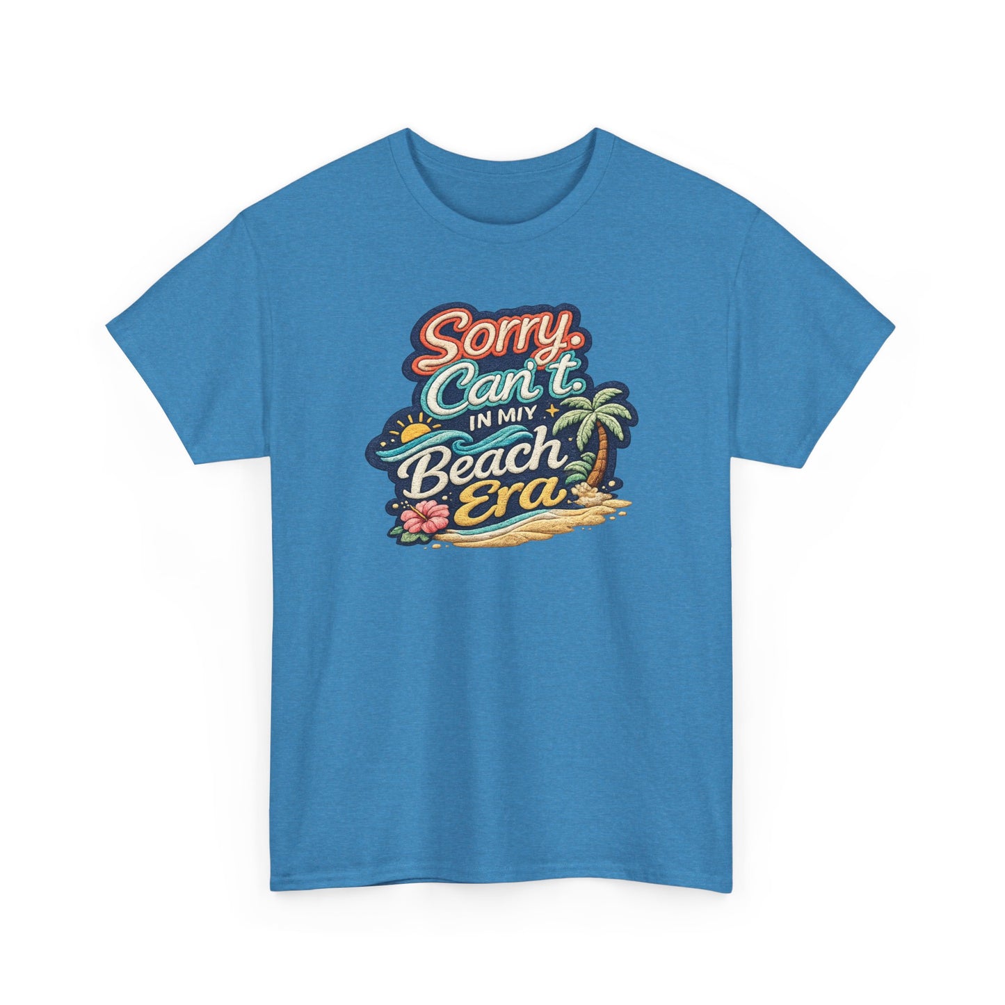 Sorry Can't, In My Beach Era Tee — Retro Tropical Palm Beach Vacation T‑Shirt