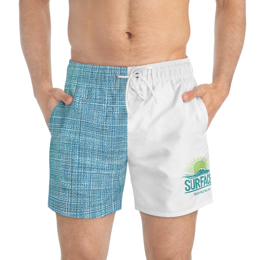 Swim Trunks — Surface Beach Logo Two‑Tone Board Shorts
